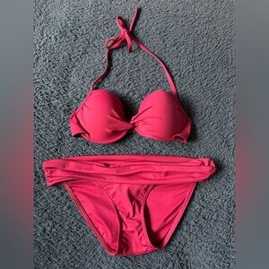Victorias Secret Bikini- M bottoms, 34D halter tie top
